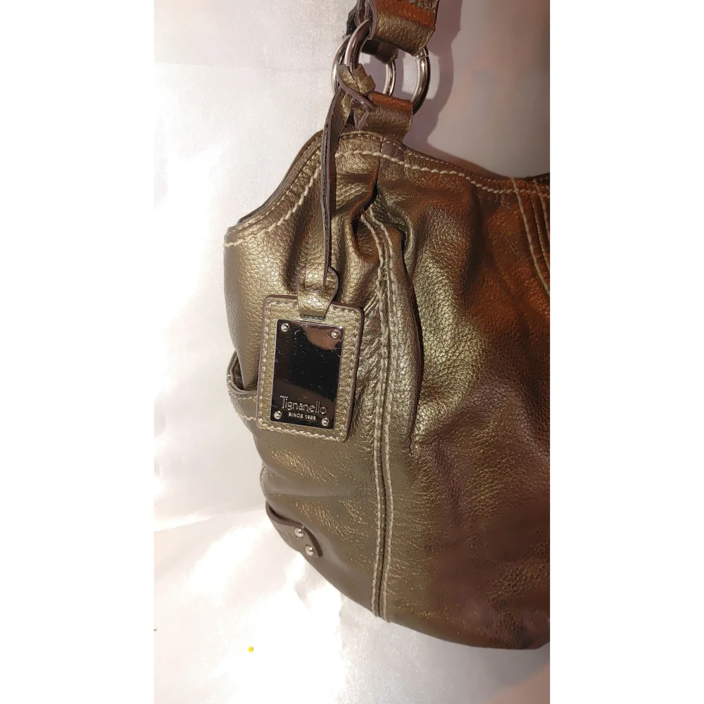 Tignanello Metallic Leather Shoulder Bag